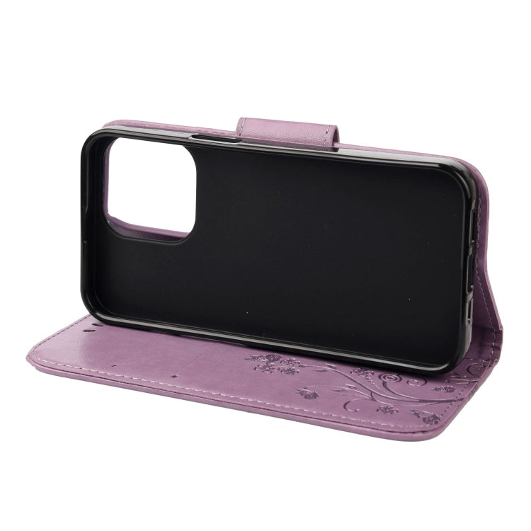 Butterfly Flower Pattern Horizontal Flip Leather Case with Holder & Card Slots & Wallet, For iPhone 13 Pro, For iPhone 13 Pro Max