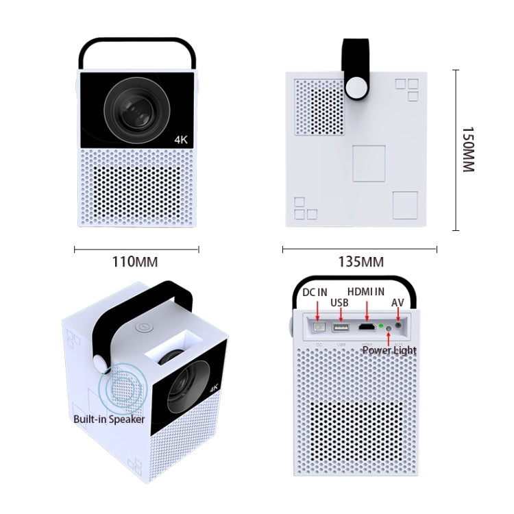 WEJOY Y2 1920x1080P 100 ANSI Lumens Portable Home Theater LED HD Digital Projector, Touch Control Version, Android 9.0, 2G+16G,, Y2 Touch Control Version UK Plug, Y2 Touch Control Version AU Plug, Y2 Touch Control Version US Plug                       ...