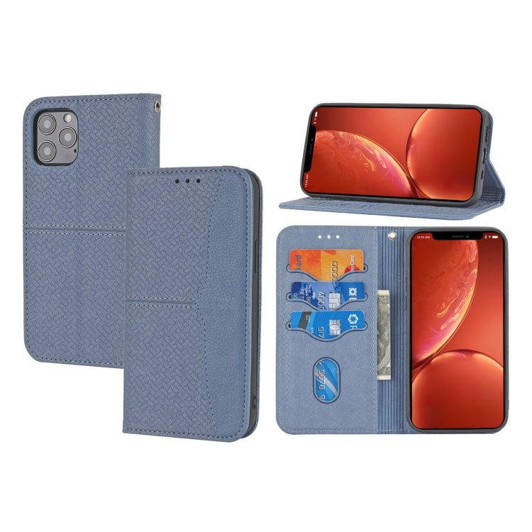 Woven Texture Stitching Magnetic Horizontal Flip PU Leather Case with Holder & Card Slots & Wallet & Lanyard, For iPhone 12 / 12 Pro, For iPhone 12 Pro Max, For iPhone 13 mini, For iPhone 13