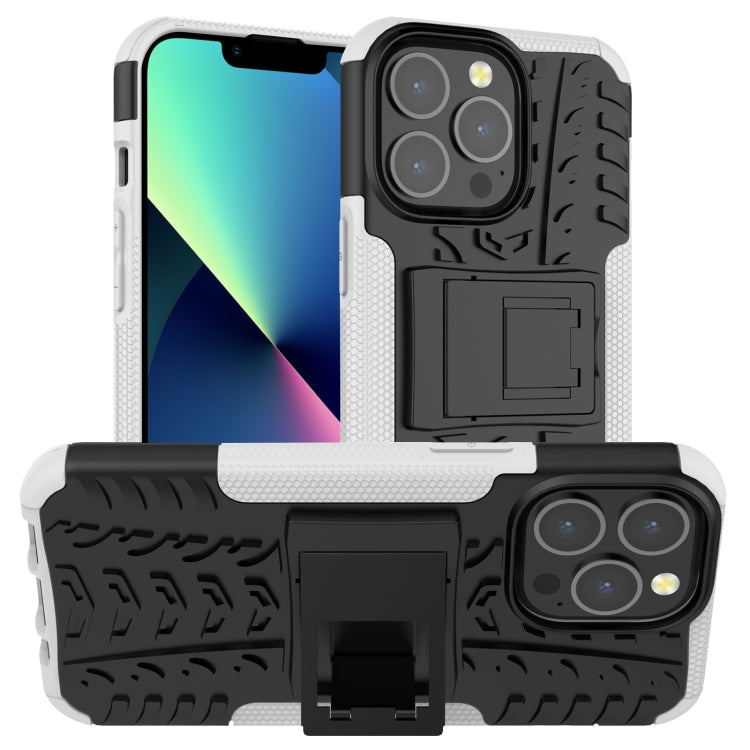 Tire Texture Shockproof TPU+PC Protective Case with Holder, For iPhone 13 mini, For iPhone 13, For iPhone 13 Pro