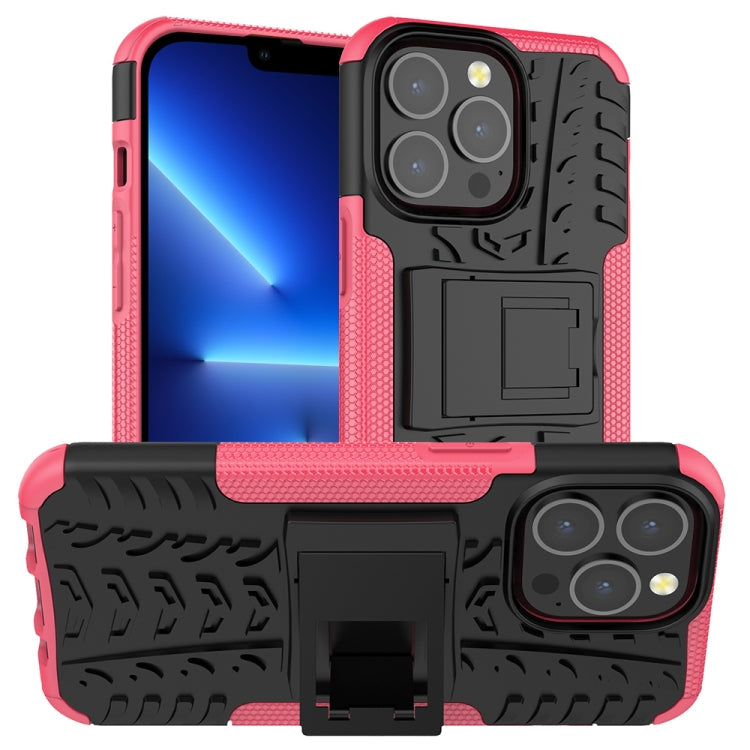 Tire Texture Shockproof TPU+PC Protective Case with Holder, For iPhone 13 mini, For iPhone 13, For iPhone 13 Pro