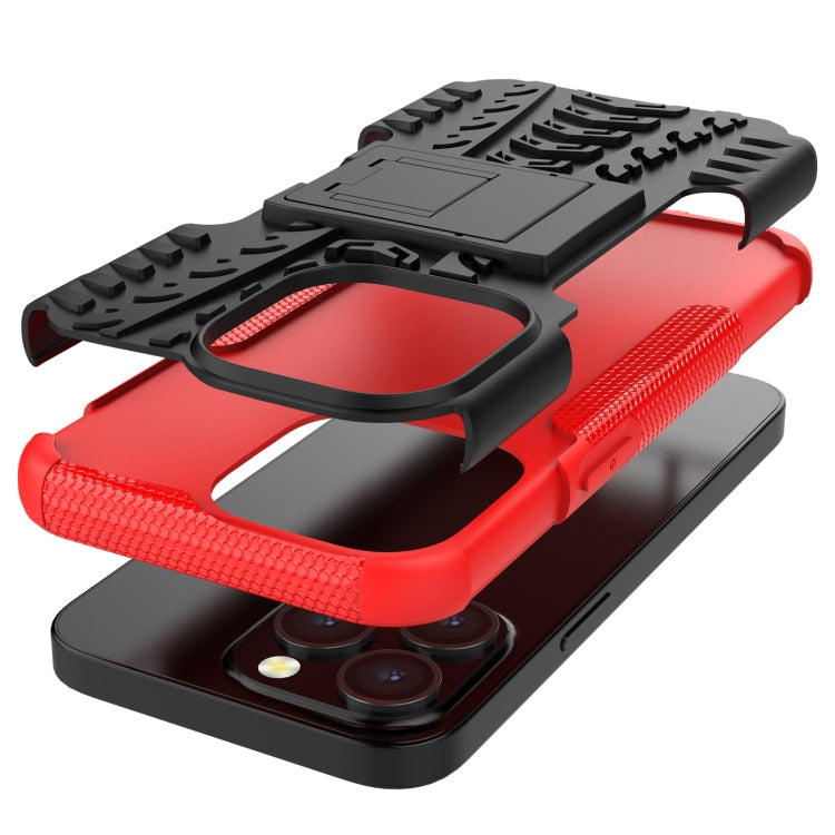 Tire Texture Shockproof TPU+PC Protective Case with Holder, For iPhone 13 Pro Max