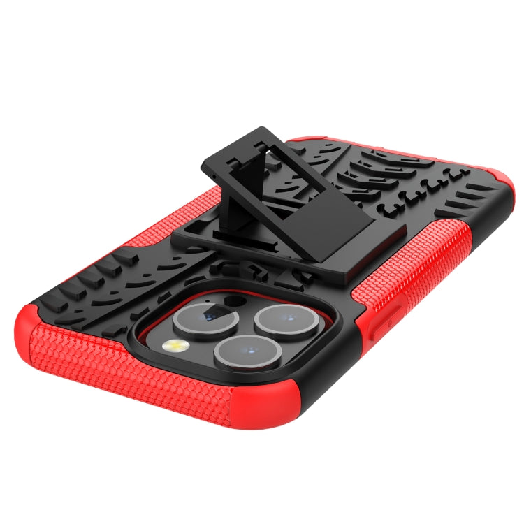 Tire Texture Shockproof TPU+PC Protective Case with Holder, For iPhone 13 Pro Max