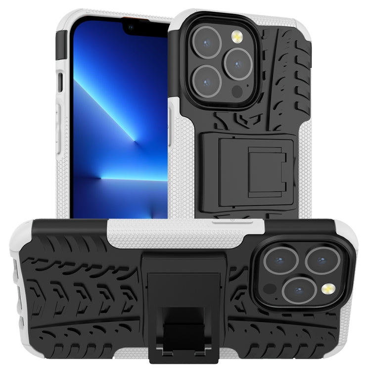 Tire Texture Shockproof TPU+PC Protective Case with Holder, For iPhone 13 Pro Max