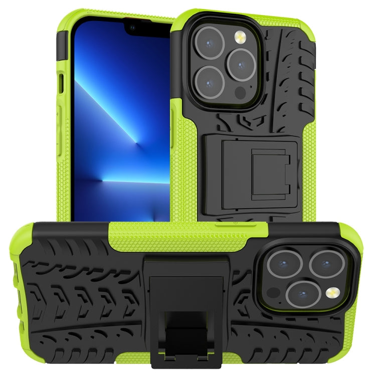 Tire Texture Shockproof TPU+PC Protective Case with Holder, For iPhone 13 Pro Max