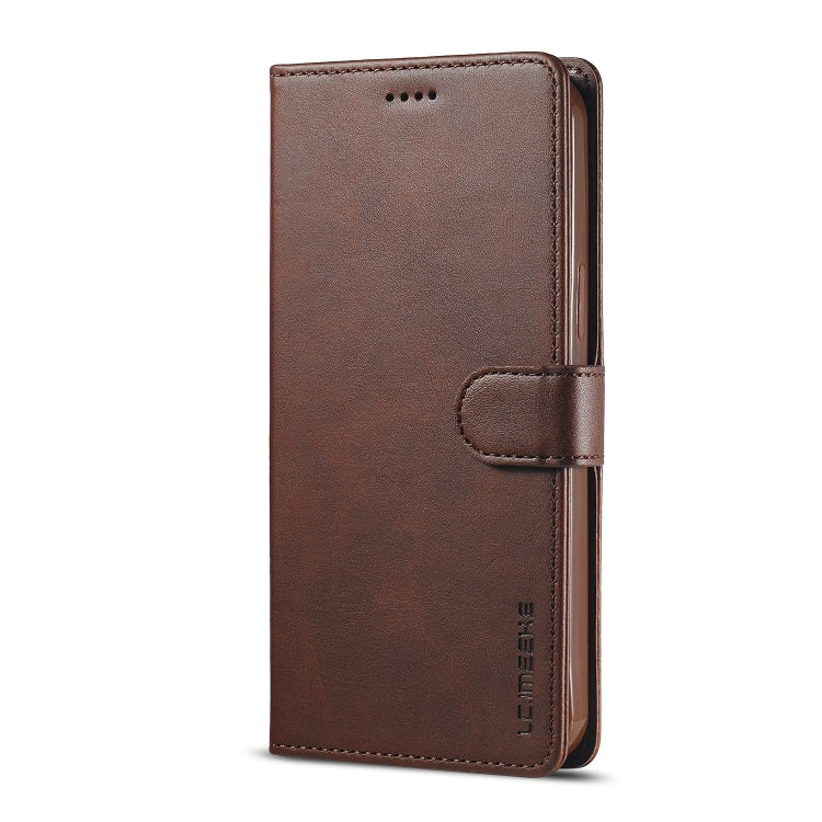 For iPhone 13 mini LC.IMEEKE Calf Texture Horizontal Flip Leather Case with Holder & Card Slots & Wallet (Brown)