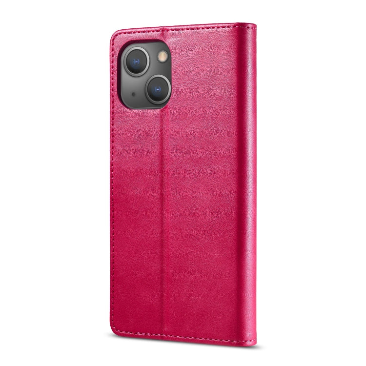 For iPhone 13 mini LC.IMEEKE Calf Texture Horizontal Flip Leather Case with Holder & Card Slots & Wallet (Red)