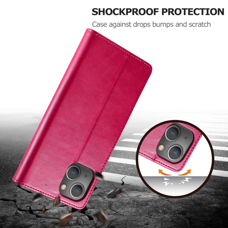 For iPhone 13 mini LC.IMEEKE Calf Texture Horizontal Flip Leather Case with Holder & Card Slots & Wallet (Red)