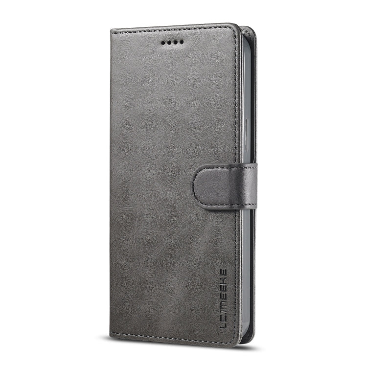 For iPhone 13 mini LC.IMEEKE Calf Texture Horizontal Flip Leather Case with Holder & Card Slots & Wallet (Grey)