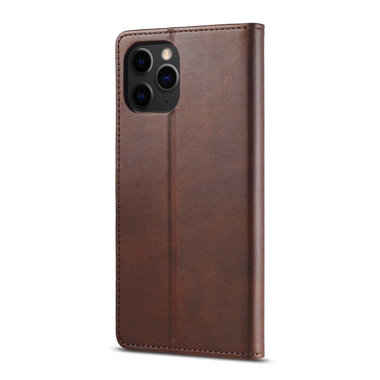 For iPhone 13 Pro LC.IMEEKE Calf Texture Horizontal Flip Leather Case with Holder & Card Slots & Wallet (Brown)