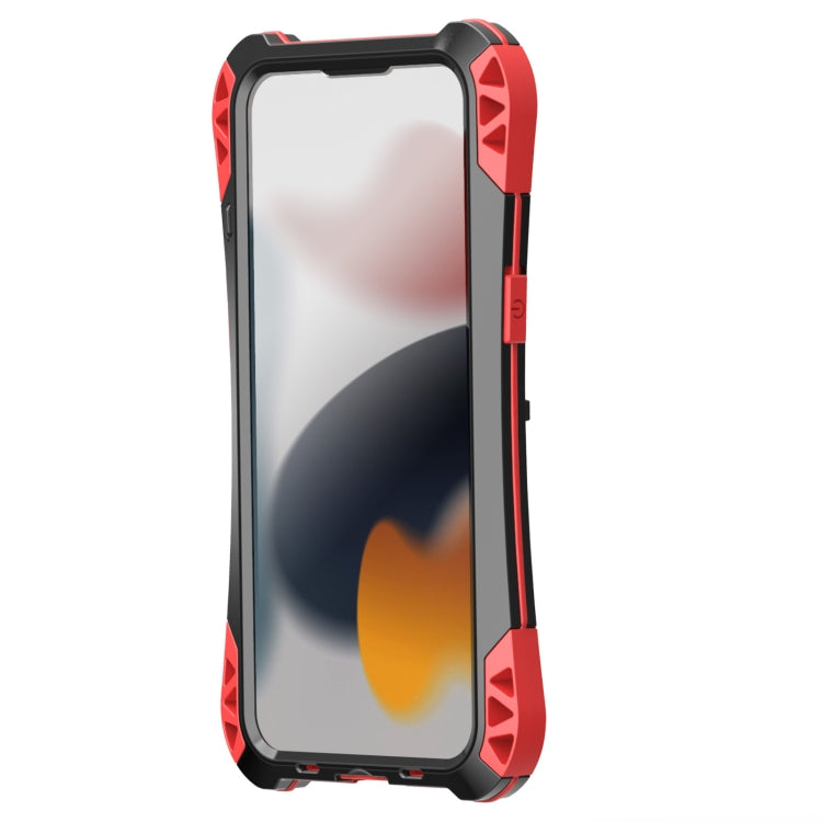 For iPhone 13 R-JUST AMIRA Shockproof Dustproof Waterproof Metal Protective Case(Red)