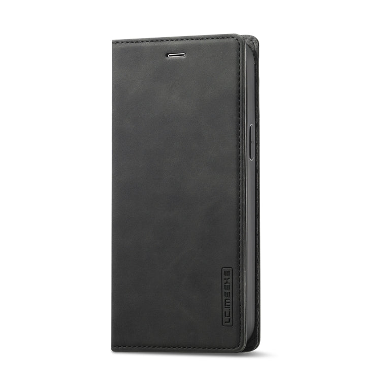 For iPhone 13 mini LC.IMEEKE Strong Magnetic PU + Matte TPU Horizontal Flip Leather Case with Holder & Card Slots & Wallet (Black)