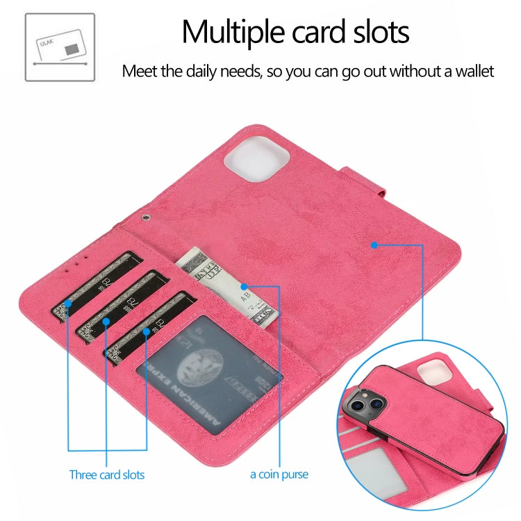 Retro 2 in 1 Detachable Horizontal Flip Leather Case with Card Slots & Wallet, For iPhone 13, For  iPhone 13 Mini, For iPhone 13 Pro, For iPhone 13 Pro Max