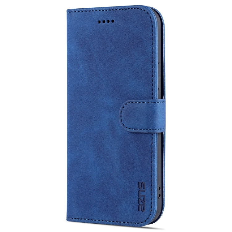 For iPhone 13 mini AZNS Skin Feel Calf Texture Horizontal Flip Leather Case with Card Slots & Holder & Wallet (Blue)