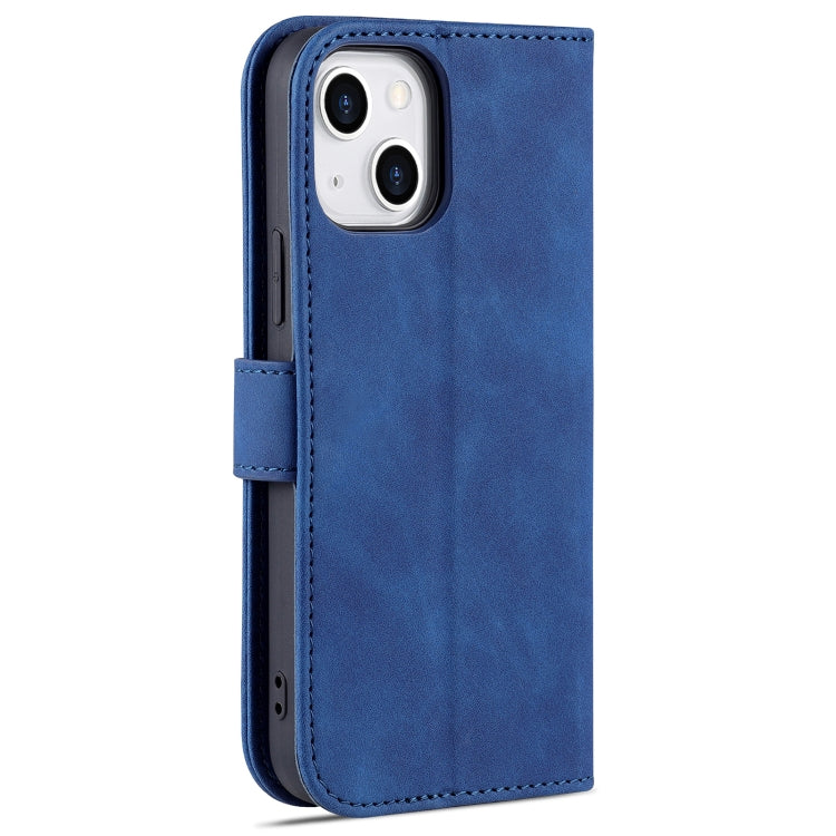 For iPhone 13 mini AZNS Skin Feel Calf Texture Horizontal Flip Leather Case with Card Slots & Holder & Wallet (Blue)