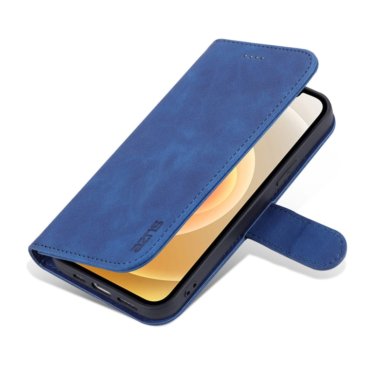 For iPhone 13 mini AZNS Skin Feel Calf Texture Horizontal Flip Leather Case with Card Slots & Holder & Wallet (Blue)