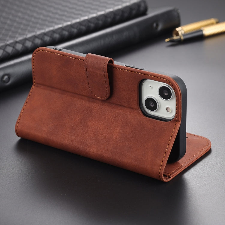 For iPhone 13 mini AZNS Skin Feel Calf Texture Horizontal Flip Leather Case with Card Slots & Holder & Wallet (Red)
