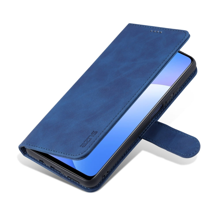 For Xiaomi Redmi Note 9 Pro 5G AZNS Skin Feel Calf Texture Horizontal Flip Leather Case with Card Slots & Holder & Wallet(Blue)