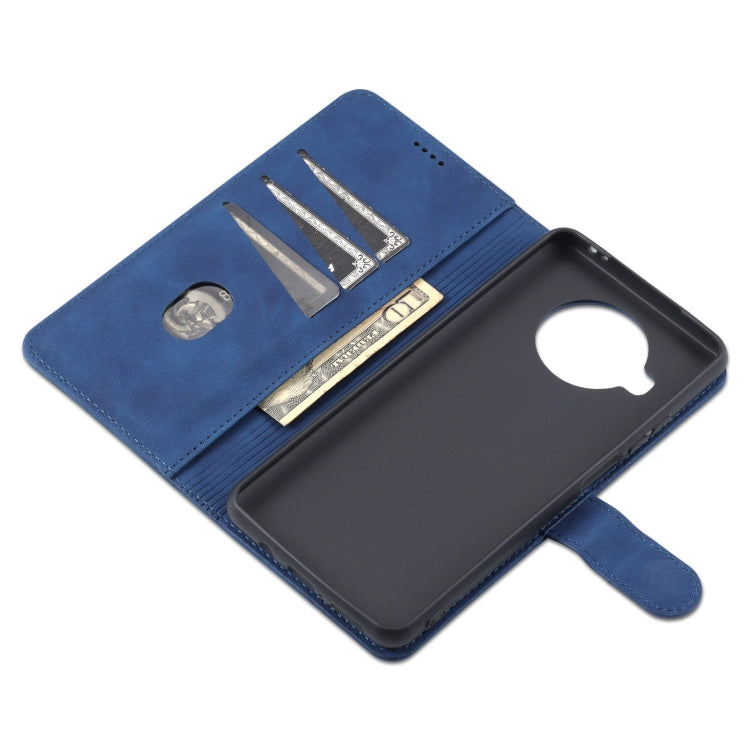 For Xiaomi Redmi Note 9 Pro 5G AZNS Skin Feel Calf Texture Horizontal Flip Leather Case with Card Slots & Holder & Wallet(Blue)