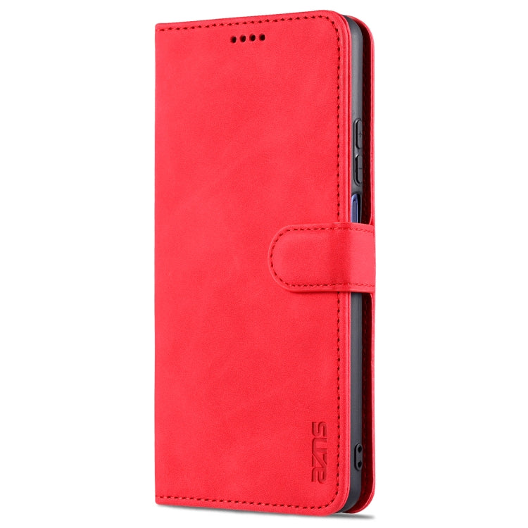 For Xiaomi Mi 10T Lite 5G AZNS Skin Feel Calf Texture Horizontal Flip Leather Case with Card Slots & Holder & Wallet(Red)