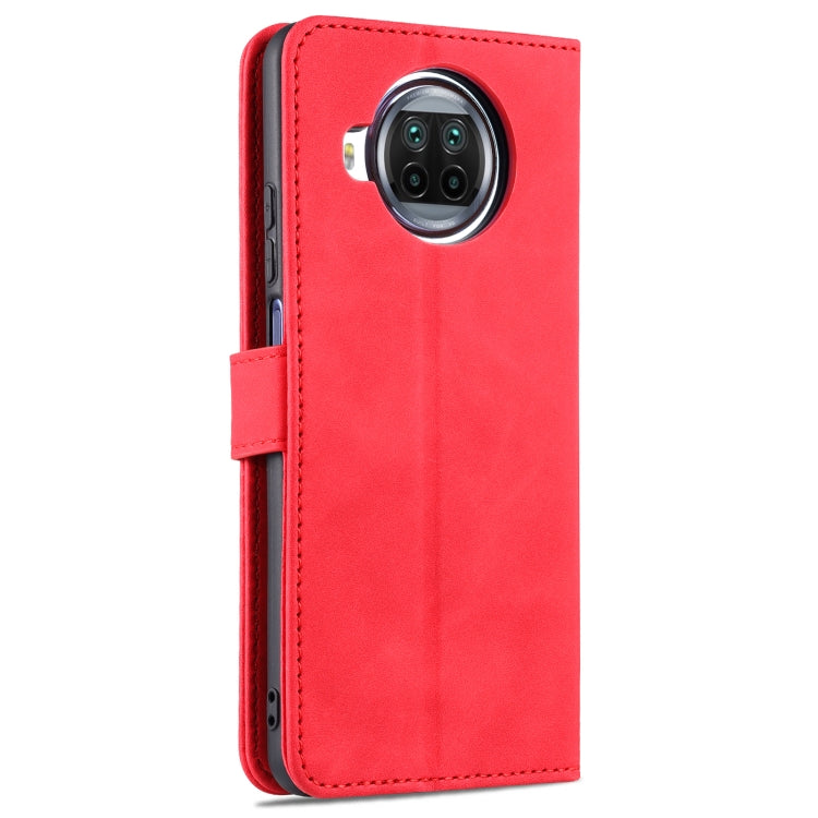 For Xiaomi Mi 10T Lite 5G AZNS Skin Feel Calf Texture Horizontal Flip Leather Case with Card Slots & Holder & Wallet(Red)