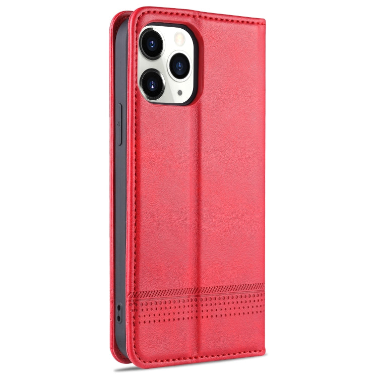 For iPhone 13 Pro AZNS Magnetic Calf Texture Horizontal Flip Leather Case with Card Slots & Holder & Wallet (Red)