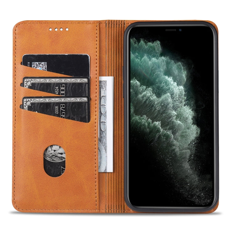 For iPhone 13 Pro AZNS Magnetic Calf Texture Horizontal Flip Leather Case with Card Slots & Holder & Wallet (Red)