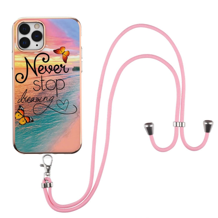 Electroplating Pattern IMD TPU Shockproof Case with Neck Lanyard, For iPhone 11 Pro, For iPhone 11 Pro Max, For iPhone XS / X, For iPhone XR