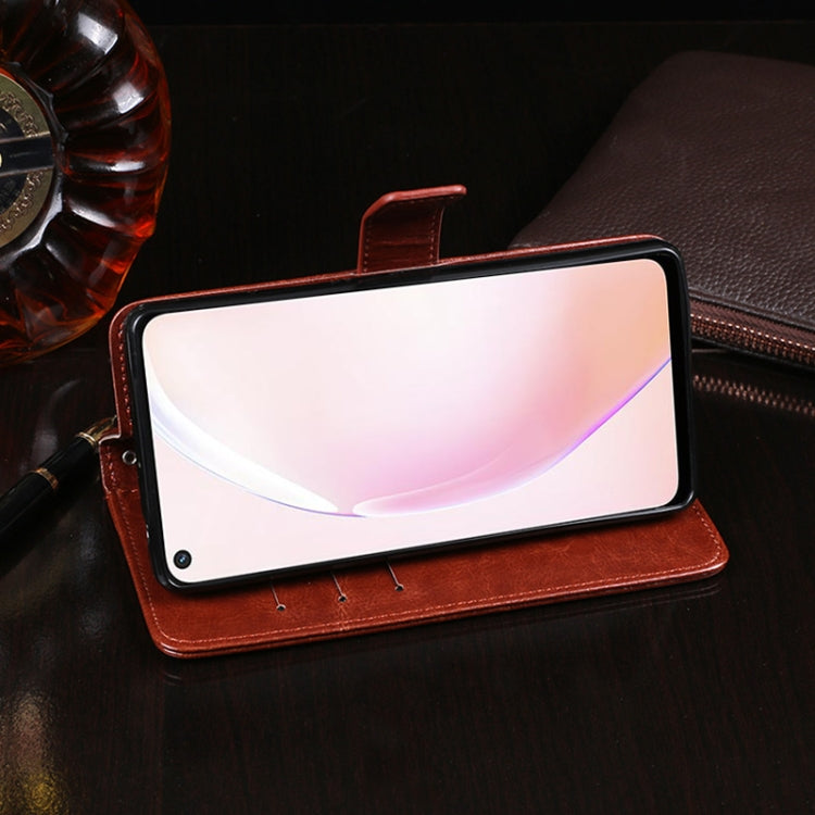 idewei Crazy Horse Texture Horizontal Flip Leather Case with Holder & Card Slots & Wallet For OPPO A93s 5G(Black)