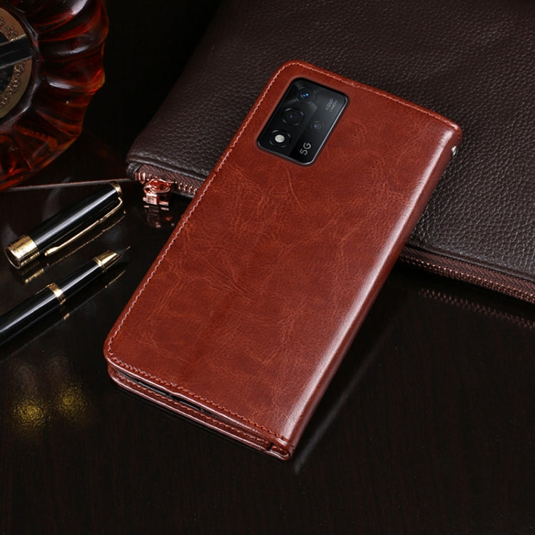 idewei Crazy Horse Texture Horizontal Flip Leather Case with Holder & Card Slots & Wallet For OPPO A93s 5G(Rose Red)