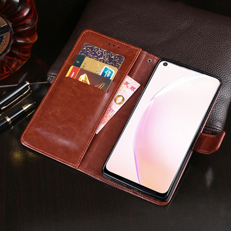 idewei Crazy Horse Texture Horizontal Flip Leather Case with Holder & Card Slots & Wallet For OPPO A93s 5G(Red)
