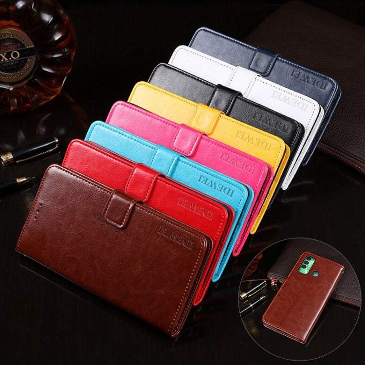 idewei Crazy Horse Texture Horizontal Flip Leather Case with Holder & Card Slots & Wallet For Tecno Spark 7P(Brown)
