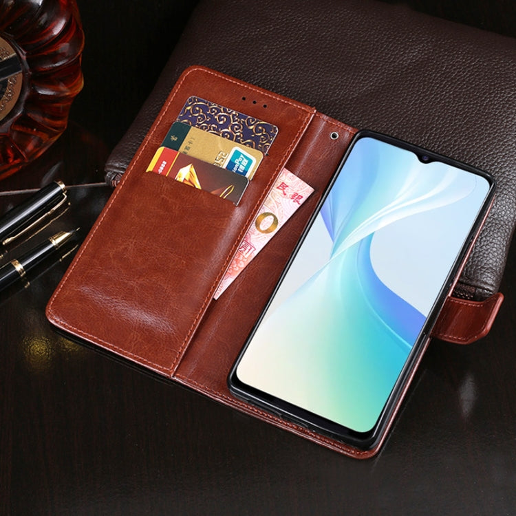 idewei Crazy Horse Texture Horizontal Flip Leather Case with Holder & Card Slots & Wallet For vivo Y53S 5G(Sky Blue)