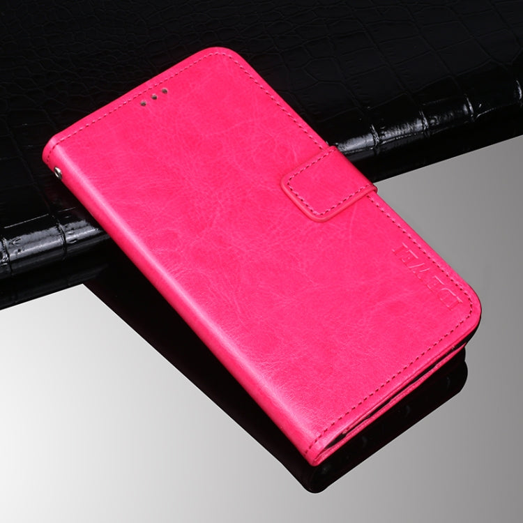 idewei Crazy Horse Texture Horizontal Flip Leather Case with Holder & Card Slots & Wallet For Honor X20(Rose Red)