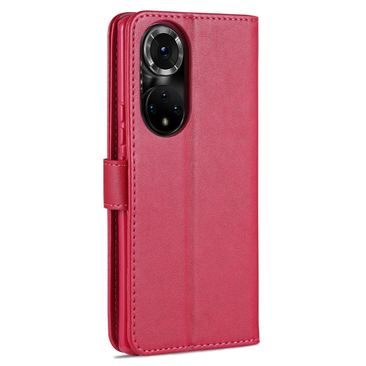 AZNS Sheepskin Texture Horizontal Flip Leather Case with Holder & Card Slots & Wallet For Honor 50(Red)