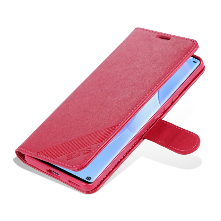 AZNS Sheepskin Texture Horizontal Flip Leather Case with Holder & Card Slots & Wallet For Honor 50(Red)