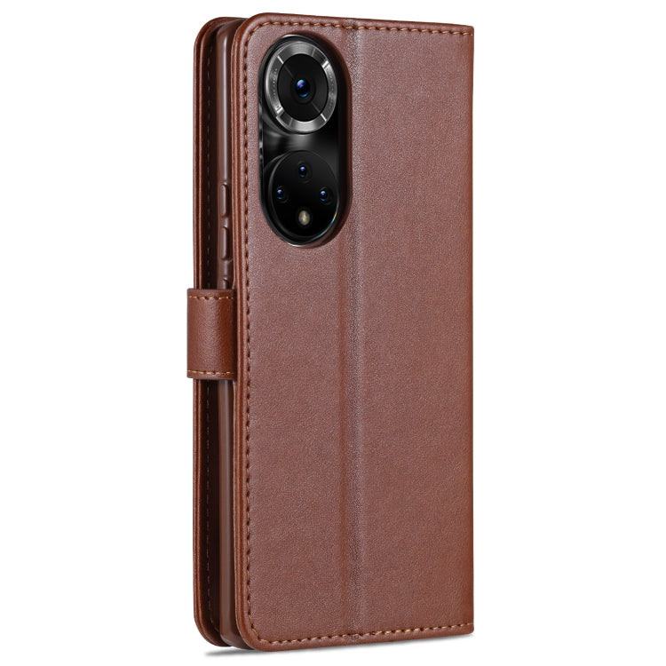 AZNS Sheepskin Texture Horizontal Flip Leather Case with Holder & Card Slots & Wallet For Honor 50 Pro(Brown)