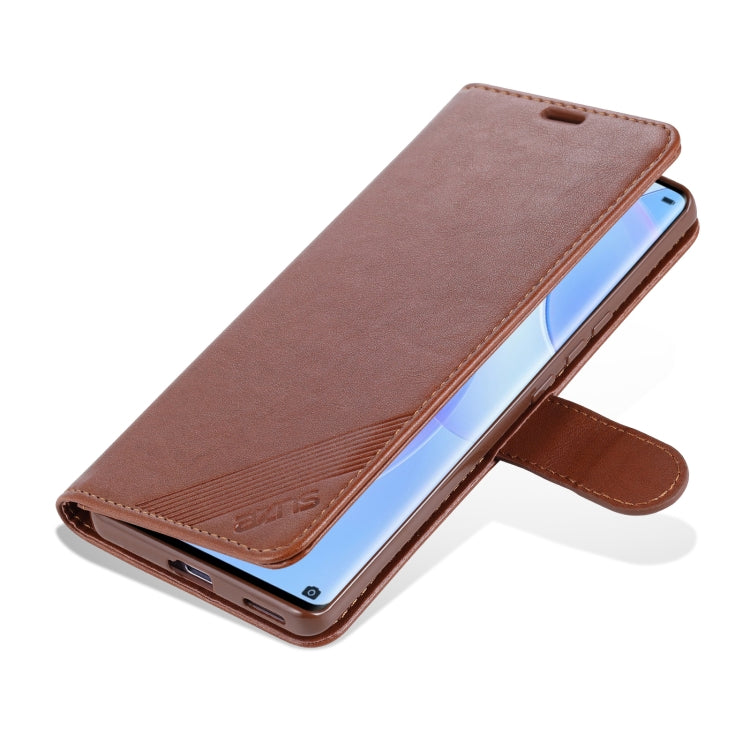 AZNS Sheepskin Texture Horizontal Flip Leather Case with Holder & Card Slots & Wallet For Honor 50 Pro(Brown)
