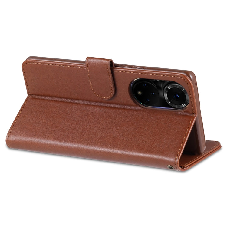 AZNS Sheepskin Texture Horizontal Flip Leather Case with Holder & Card Slots & Wallet For Honor 50 Pro(Brown)