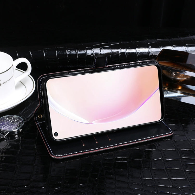 For OPPO A93s 5G idewei Crocodile Texture Horizontal Flip Leather Case with Holder & Card Slots & Wallet(Black)