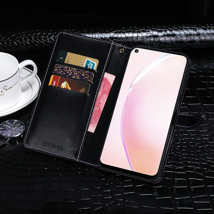 For OPPO A93s 5G idewei Crocodile Texture Horizontal Flip Leather Case with Holder & Card Slots & Wallet(Black)