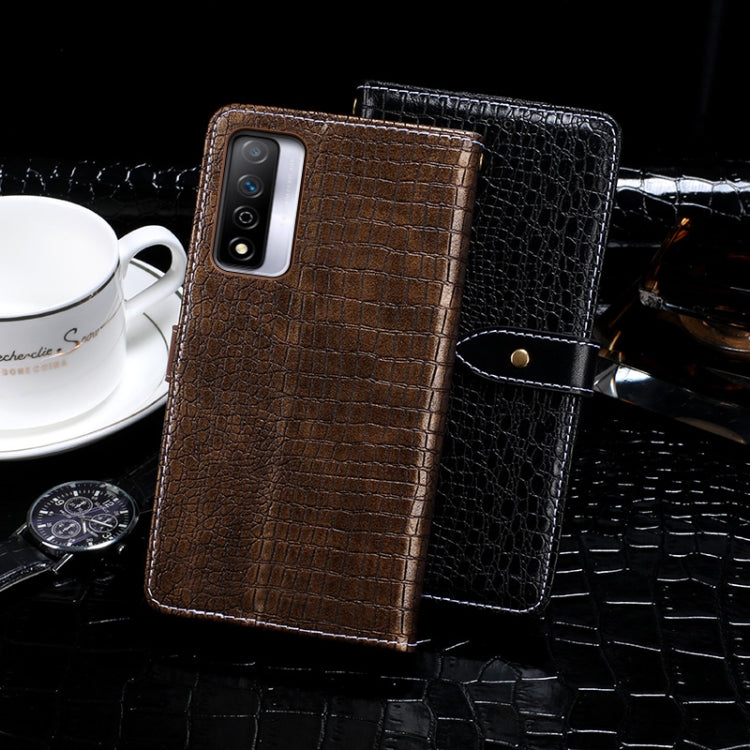 For Honor Play 5T Pro idewei Crocodile Texture Horizontal Flip Leather Case with Holder & Card Slots & Wallet(Dark Blue)