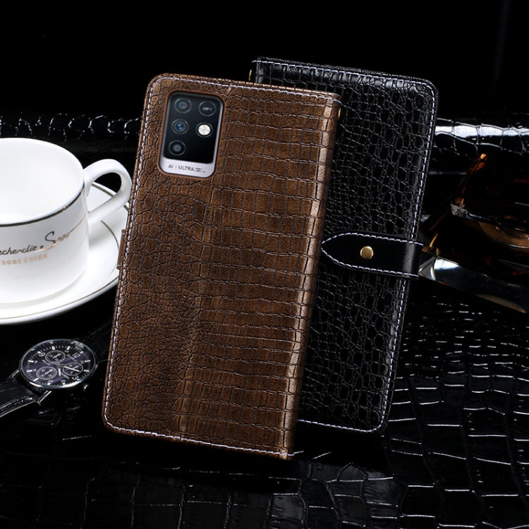 For Infinix Note 10 idewei Crocodile Texture Horizontal Flip Leather Case with Holder & Card Slots & Wallet(Black)