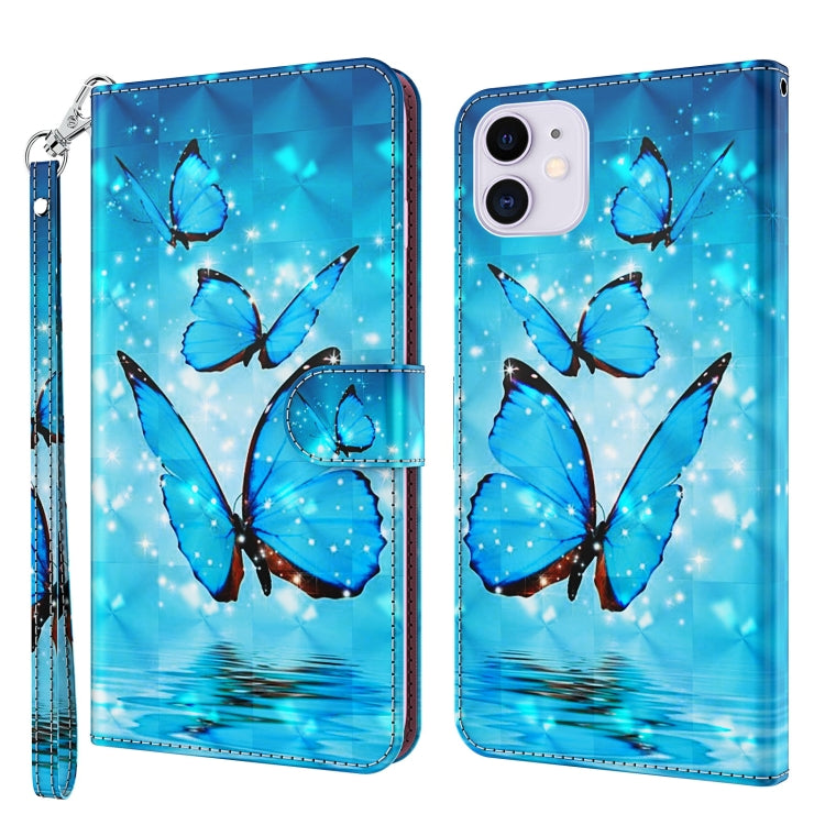3D Painting Pattern Horizontal Flip TPU + PU Leather Case with Holder & Card Slots & Wallet, For iPhone 13 mini, For iPhone 13