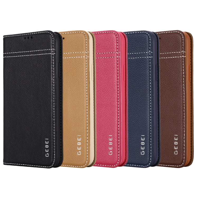GEBEI Top-grain Leather Horizontal Flip Protective Case with Holder & Card Slots, For iPhone 11, For iPhone 11 Pro, For iPhone 11 Pro Max, For iPhone XS / X, For iPhone XR