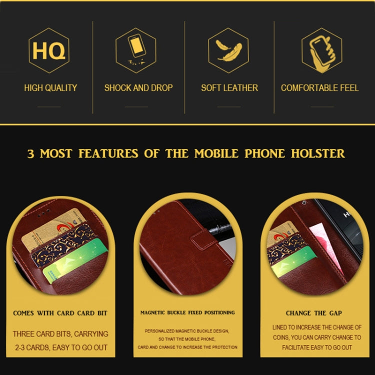 idewei Crazy Horse Texture Horizontal Flip Leather Case with Holder & Card Slots & Wallet, For iPhone 13 Pro Max