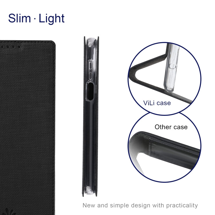 ViLi DMX Series Shockproof TPU + PU Leather Magnetic Attraction Horizontal Flip Case with Card Slot & Holder, For OnePlus Nord N200 5G, For Xiaomi Mi 11 Lite, For Sony Xperia 10 III, For Sony Xperia Ace II