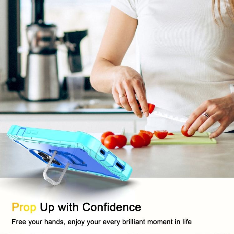 PC + Rubber 3-layers Shockproof Protective Case with Rotating Holder, For iPhone 13 Pro, For iPhone 13 Pro Max