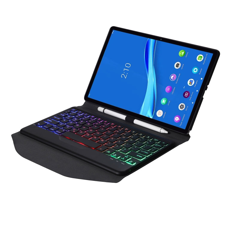 BM10S Backlight Edition Diamond Texture Detachable Bluetooth Keyboard Leather Case with Pen Slot & Triangular Back Support, For Lenovo Smart Tab M10 HPD Plus TB-X606F 10.3 inch, For Lenovo Pad Plus 11 inch TB-J607F / Tab P11 11 inch TB-J606F           ...