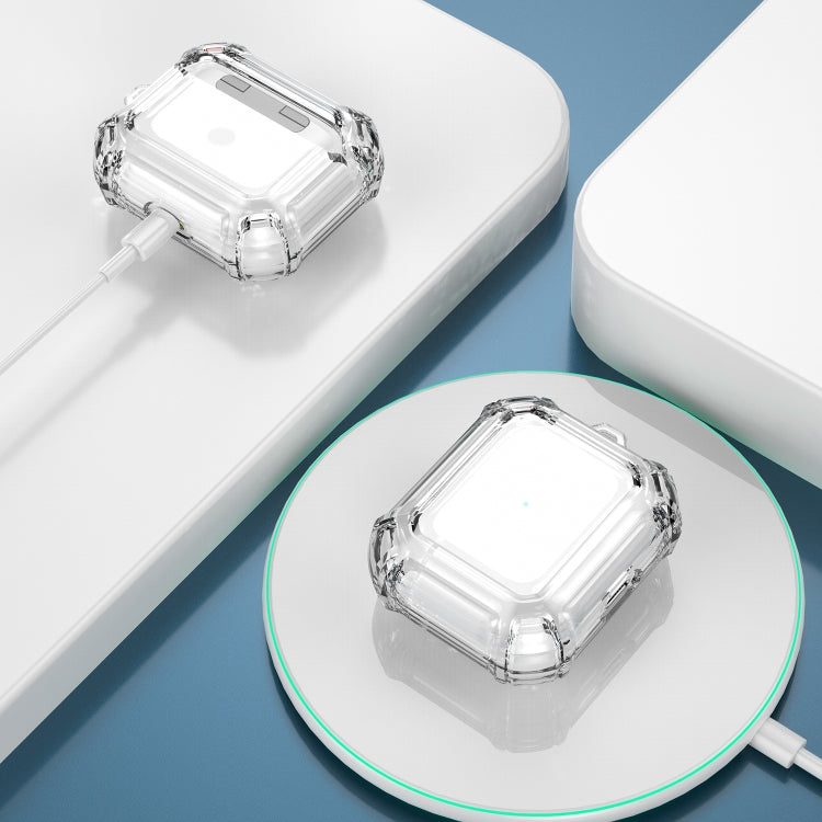 Anti-drop Transparent PC Two-color Earphone Protective Case with Hanging Loop for AirPods 3(Transparent)